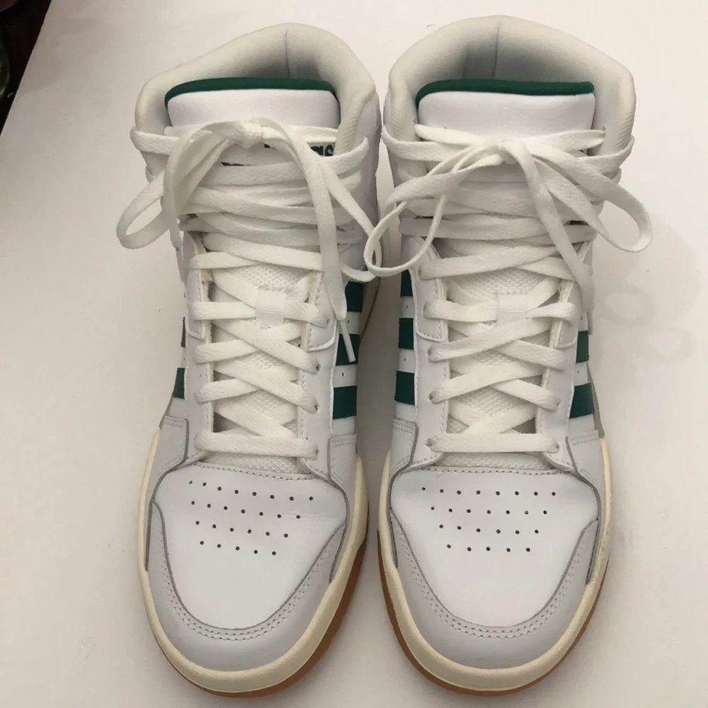 ADIDAS NEO ENTRAP MID WHITE COLLEGIATE GREEN II SNEAKERS MENS SIZE 10